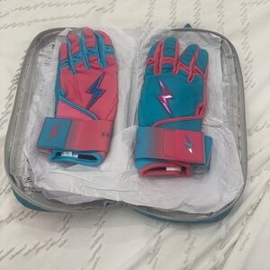Bruce Bolt Gloves - Pink with Teal (brand new)